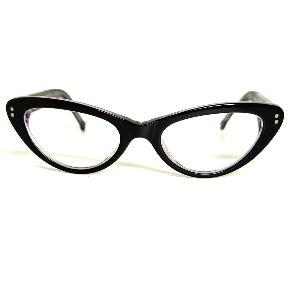 John Richmond Cat Eye Eyeglasses Black Purple Rock N Roll Frames JR23326